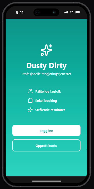 Skjermbilde: Bestill renhold